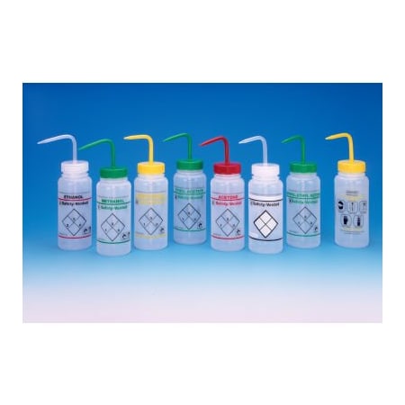 Bel-Art Bel-Art Safety-Vented / Labeled 2-Color LYOB WM Wash Bottles, 500ml 16oz, PE w/Natural PP Cap, 3Pk 116420638